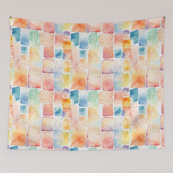 Item preview, Colorful watercolor brick mosaic designed and sold by AinigrivDoll.