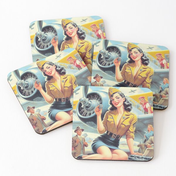 Item preview, Vintage Airplane Girl designed and sold by PulpVintage.