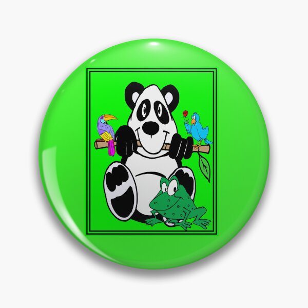 Item preview,  Comic Panda with Birds and Frog Fantasy Whimsical Funny Print  designed and sold by posterbobs.