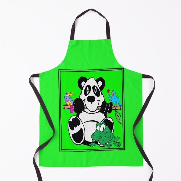 Item preview,  Comic Panda with Birds and Frog Fantasy Whimsical Funny Print  designed and sold by posterbobs.
