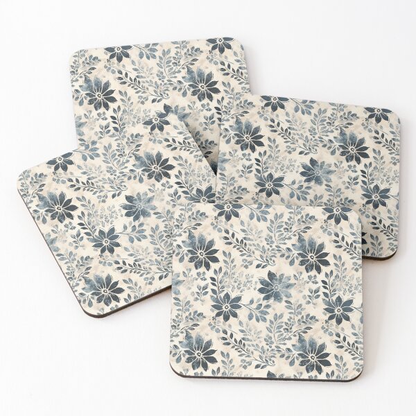 Item preview, Weathered Blue Floral designed and sold by nicbeeseart.