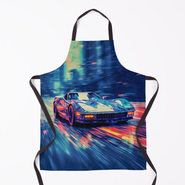 Item preview, AI Glitch Corvette 05 - Blue Rain designed and sold by JoanNinjaHen.