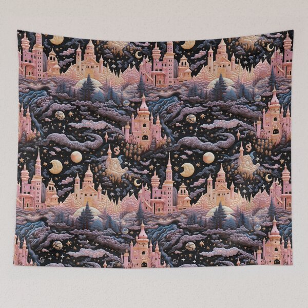 Item preview, Kingdom of Dreams: Pink Castles and Golden Moons designed and sold by BorczVisuals.