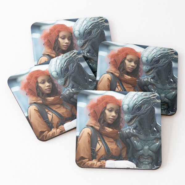Item preview, Alien and girl in subway designed and sold by oilidesing.