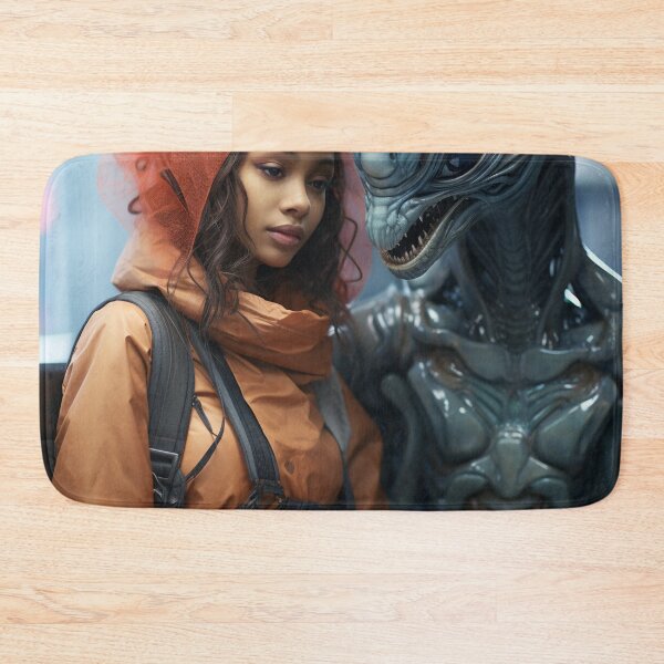 Item preview, Alien and girl in subway designed and sold by oilidesing.