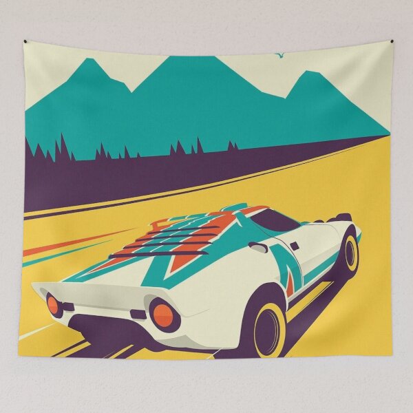 Item preview, Lancia Stratos Art Print – Iconic Rally Legend Motorsport Poster designed and sold by Road To Track.