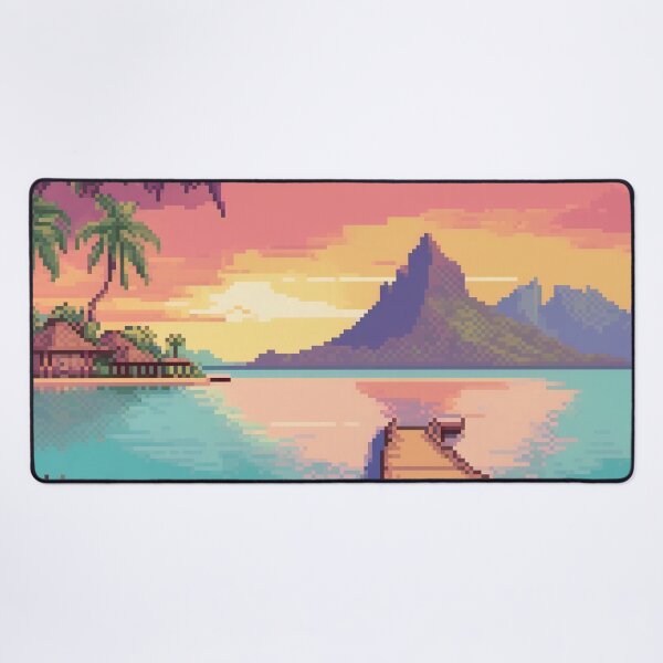 Item preview, Bora Bora, French Polynesia - Pixel Art designed and sold by Pixelartshirt.