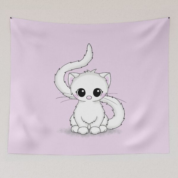 Item preview, cute white cat designed and sold by Pezi-Creation.