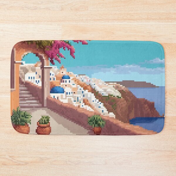 Item preview, Oia, Santorini, Greece - Pixel Art designed and sold by Pixelartshirt.