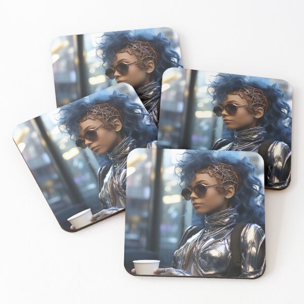 Item preview,  Alien girl in subway with coffee designed and sold by oilidesing.