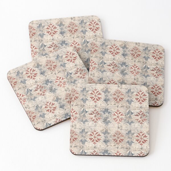Item preview, Aged Blue & Red Florals designed and sold by nicbeeseart.