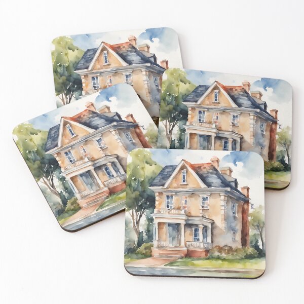 Item preview, Beautiful old house in watercolor. designed and sold by kreativeadern.