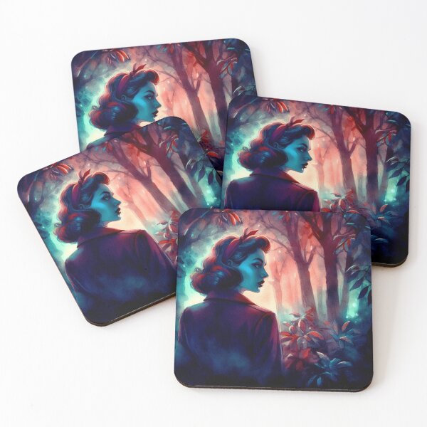 Item preview, Neo Noir Vintage Woman in a Mystical Forest [Watercolor] designed and sold by RESToRAPTOR.