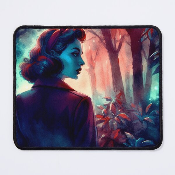 Item preview, Neo Noir Vintage Woman in a Mystical Forest [Watercolor] designed and sold by RESToRAPTOR.
