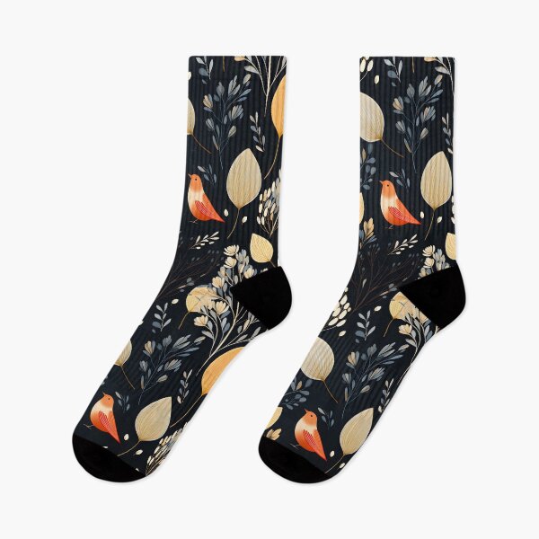 Item preview, Yellow Leaves and Birds Pattern designed and sold by Tato02Art.