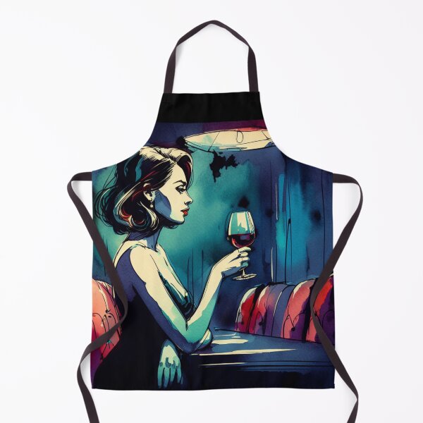 Item preview, Neo Noir Vintage Woman with Red Wine [Watercolor] designed and sold by RESToRAPTOR.