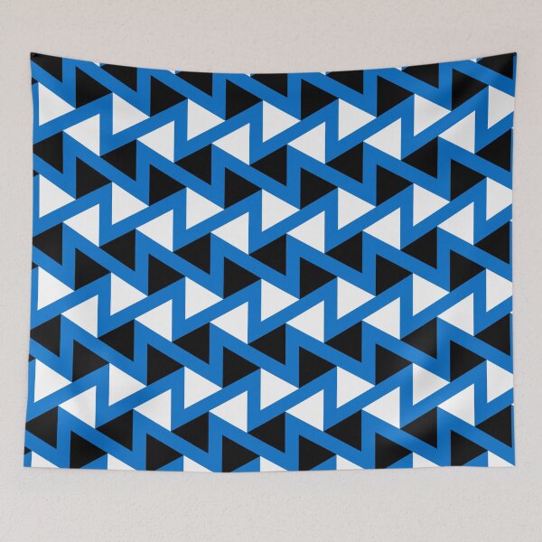 Item preview, Black Blue White Estonia Tricolor Zigzag Triangle Line Stripes Estonian Language Nordic Geometric Proud Folklore Pattern designed and sold by PenguinForests.