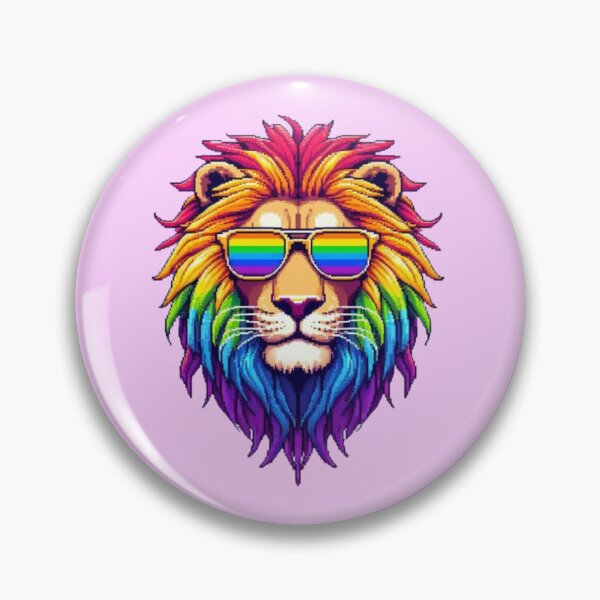 Item preview, Rainbow Lion with Sunglasses designed and sold by DakaPixelArt.