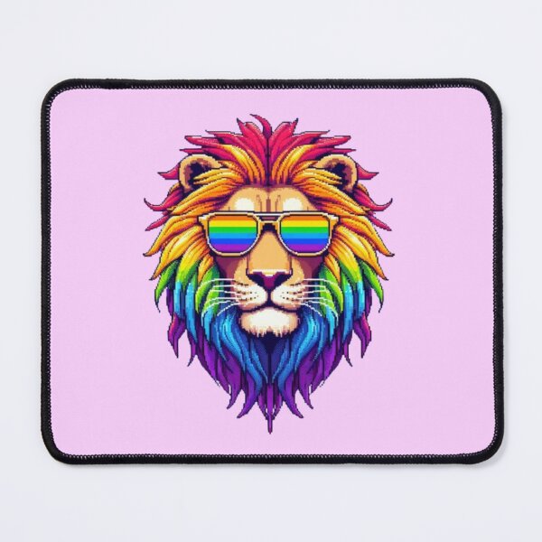 Item preview, Rainbow Lion with Sunglasses designed and sold by DakaPixelArt.