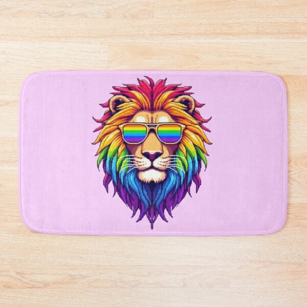 Item preview, Rainbow Lion with Sunglasses designed and sold by DakaPixelArt.