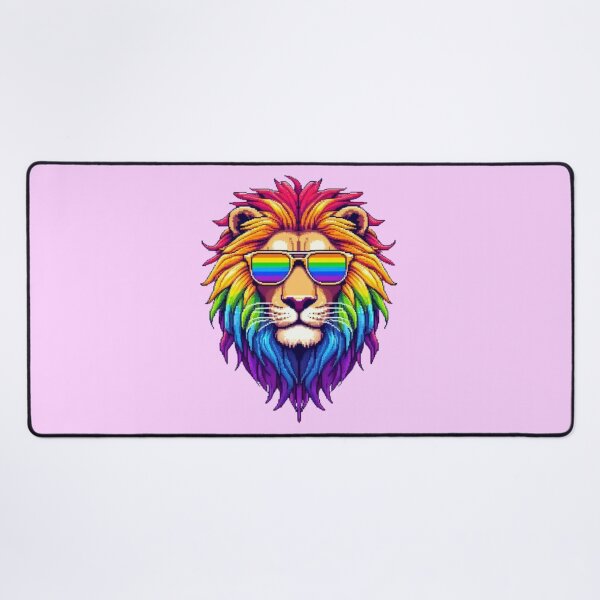 Item preview, Rainbow Lion with Sunglasses designed and sold by DakaPixelArt.
