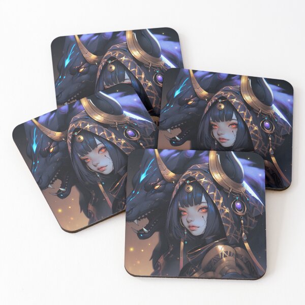 Item preview, Mythical Dark Guardian and Anime Girl designed and sold by bubblegoth.
