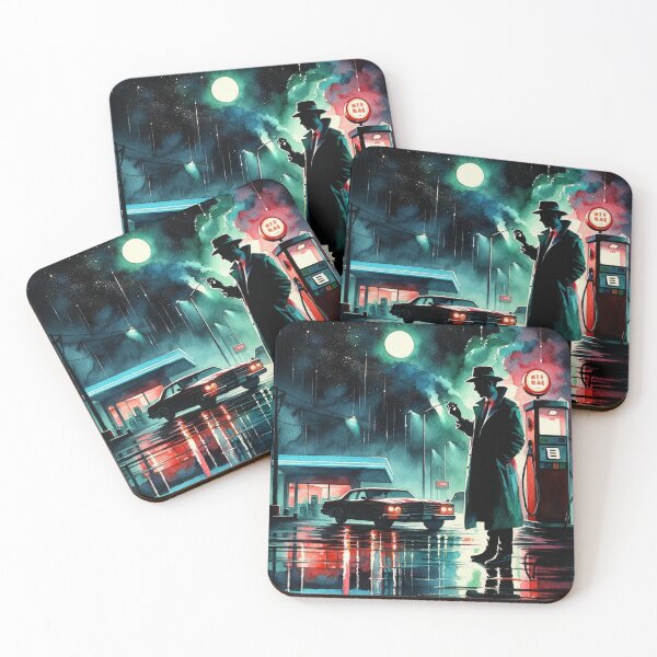 Item preview, Neo Noir Vintage Gas Station [Watercolor] designed and sold by RESToRAPTOR.