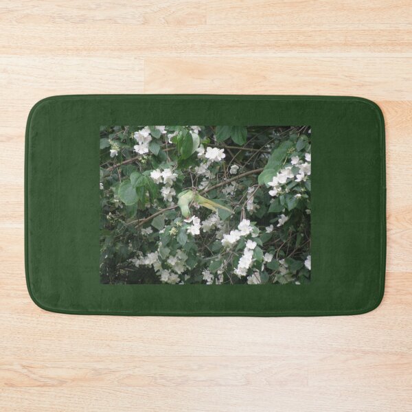 Item preview, Green Parakeet Eating Pretty Flowers designed and sold by naturegallery.