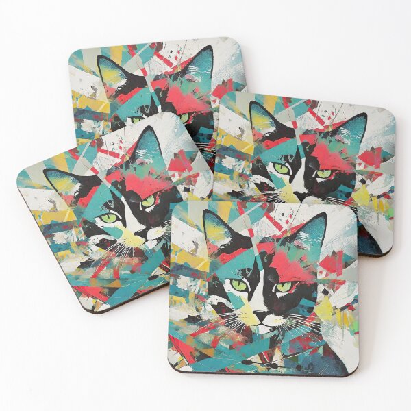 Item preview, Vivid Whiskers: The Abstract Cat Art Fusion designed and sold by bsilvia.