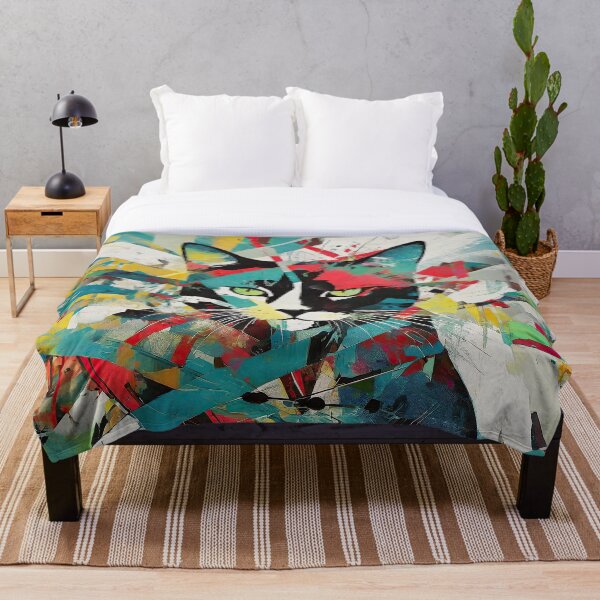 Item preview, Vivid Whiskers: The Abstract Cat Art Fusion designed and sold by bsilvia.