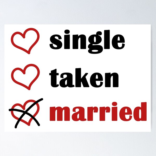 Item preview, Single Taken Married designed and sold by EmeraldeaArt.