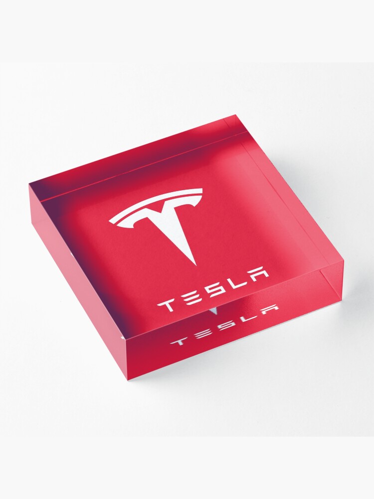 Alternate view of TESLA RED CLASSIC Acrylic Block