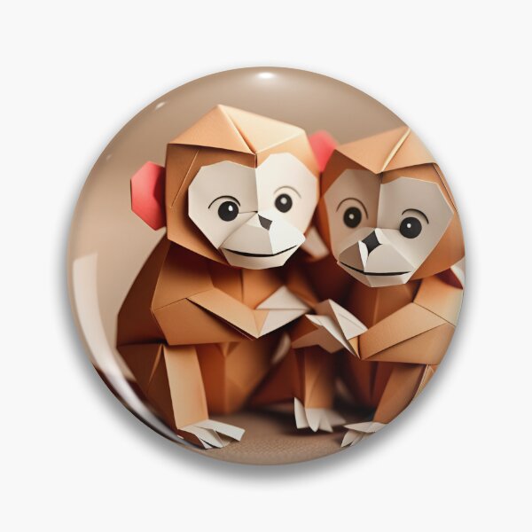 Item preview, Origami Art - Cuddly Companions: Two Adorable Monkeys Embracing designed and sold by ArtfulFolds.