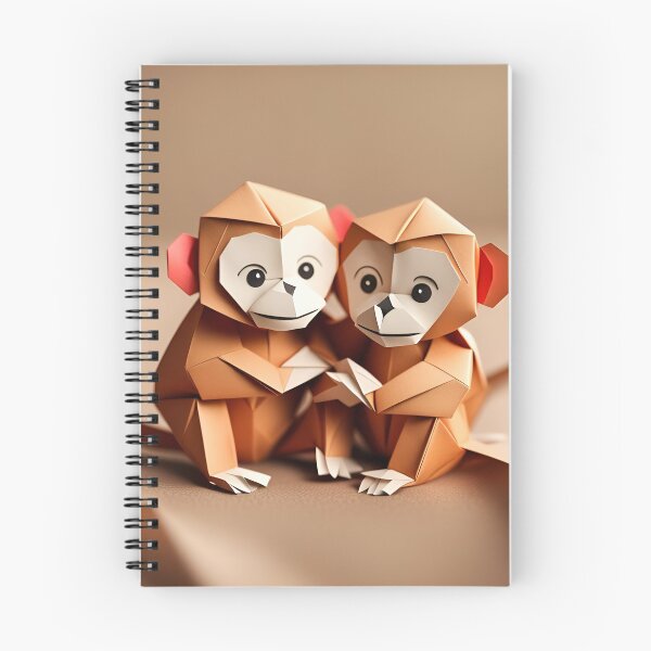 Item preview, Origami Art - Cuddly Companions: Two Adorable Monkeys Embracing designed and sold by ArtfulFolds.