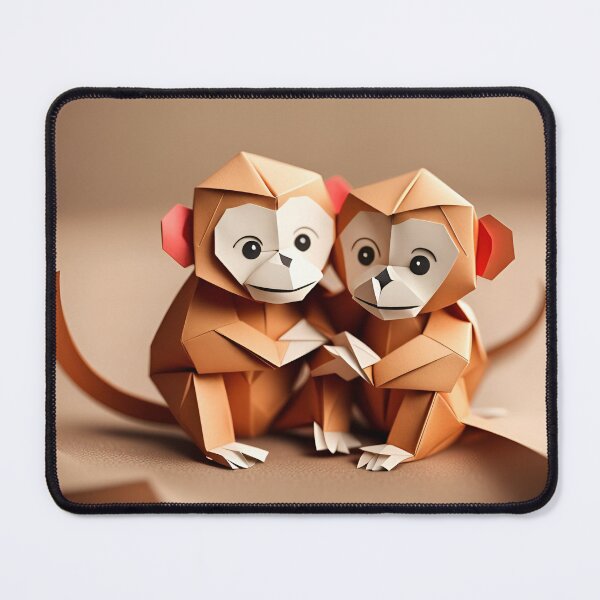 Item preview, Origami Art - Cuddly Companions: Two Adorable Monkeys Embracing designed and sold by ArtfulFolds.