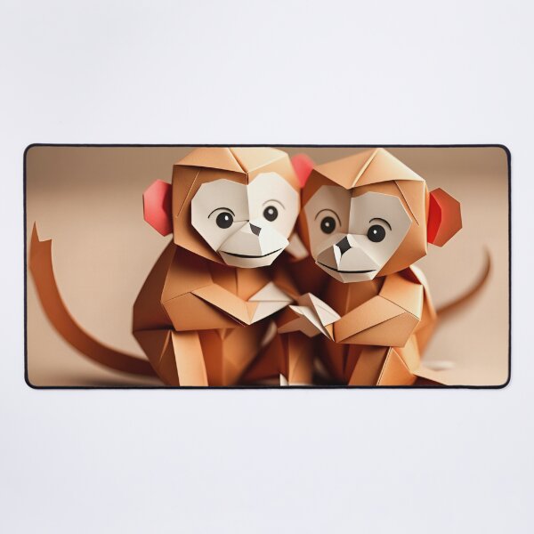 Item preview, Origami Art - Cuddly Companions: Two Adorable Monkeys Embracing designed and sold by ArtfulFolds.