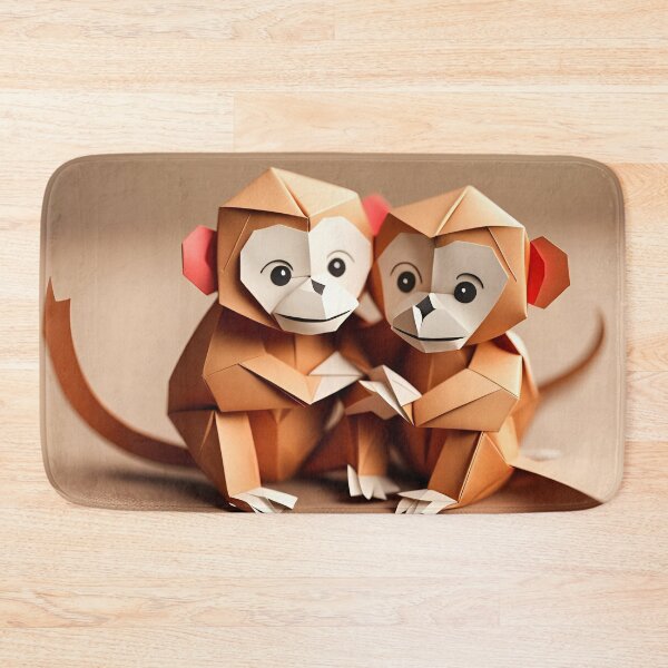 Item preview, Origami Art - Cuddly Companions: Two Adorable Monkeys Embracing designed and sold by ArtfulFolds.