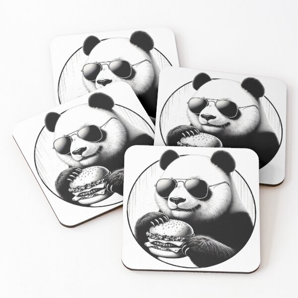 Item preview, Panda with sunglasses eating a burger designed and sold by HellsingDesigns.
