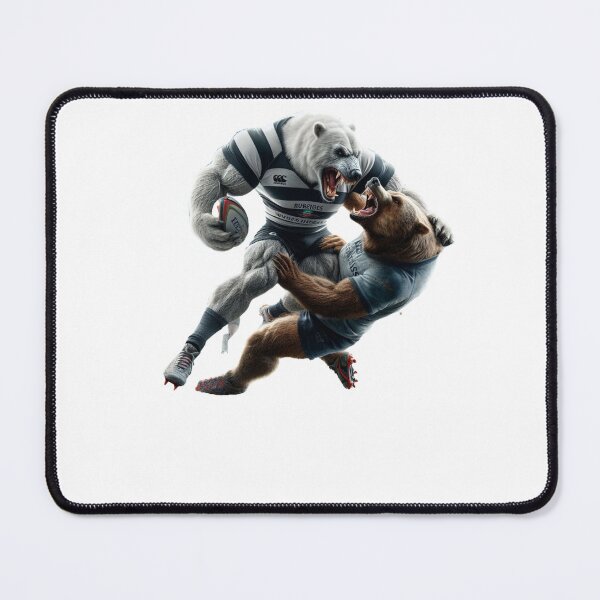 Item preview, Grizzly bear and Polar Bear playing rugby designed and sold by SpendieSellers.