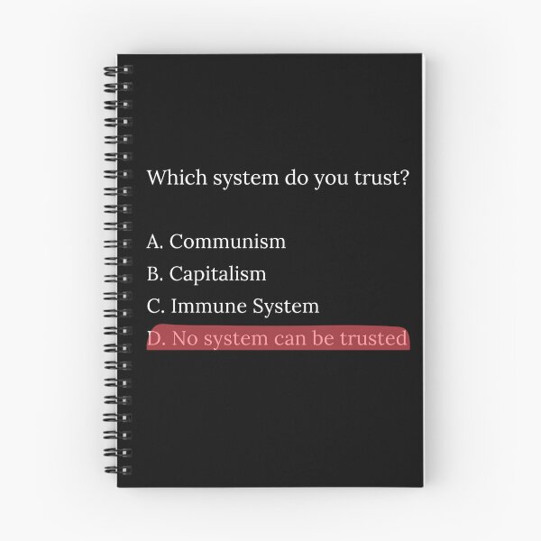 Item preview, Multiple choice. In which system do you trust? No system can be trusted designed and sold by scientiafemina.