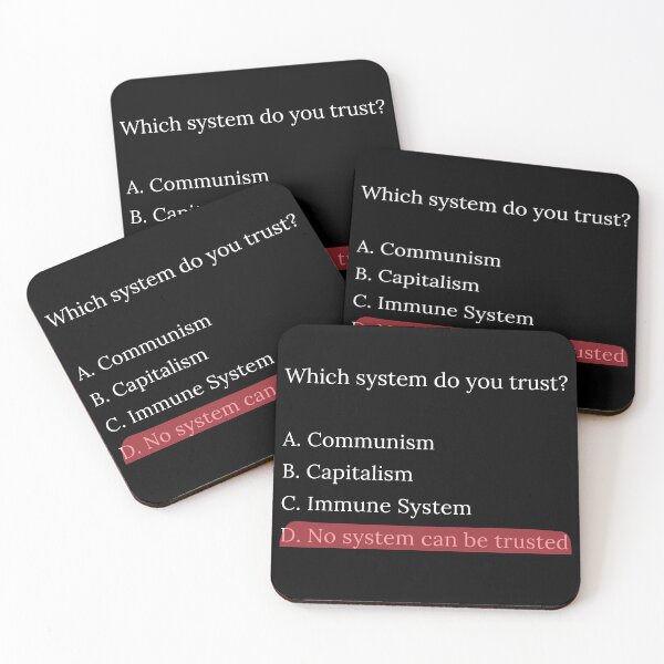 Item preview, Multiple choice. In which system do you trust? No system can be trusted designed and sold by scientiafemina.