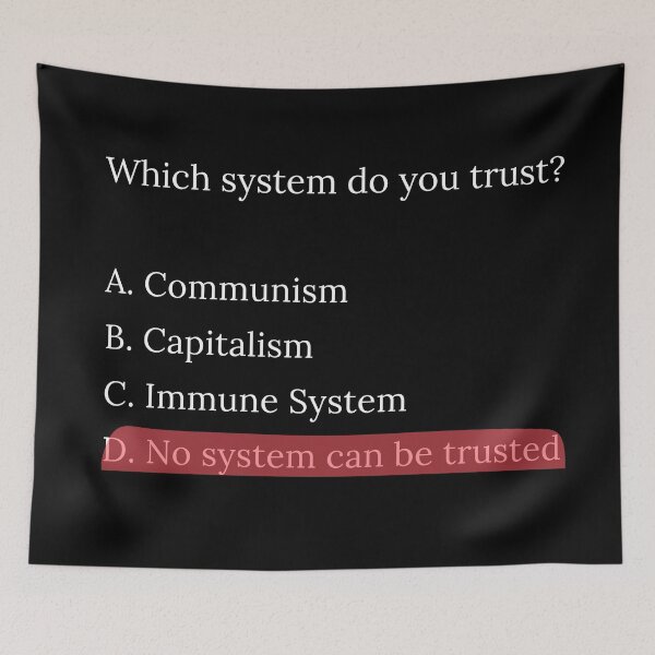 Item preview, Multiple choice. In which system do you trust? No system can be trusted designed and sold by scientiafemina.