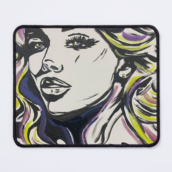 Item preview, Pop Art Woman Portrait Illustration- Purple/Yellow Line Drawing designed and sold by LillyannaEliz.