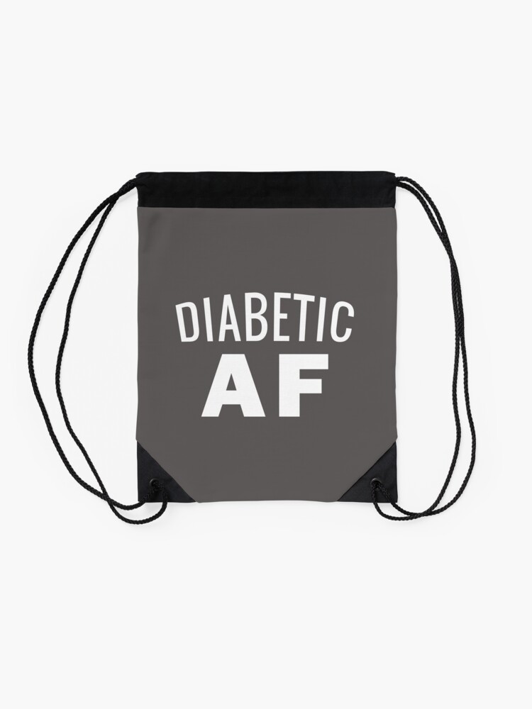 Alternate view of Diabetes Awareness T-Shirt - Diabetic AF Insulin Power Drawstring Bag
