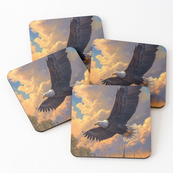Item preview, American Bald Eagle Flying Over Iowa Corn Fields designed and sold by fishindecals.