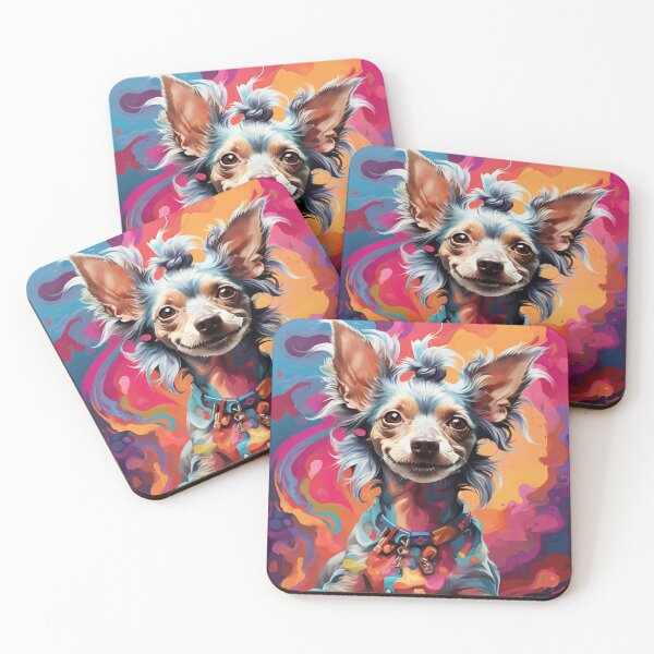 Item preview, Funny Psychedelic Chinese Crested Dog designed and sold by Cloe Dauplais.