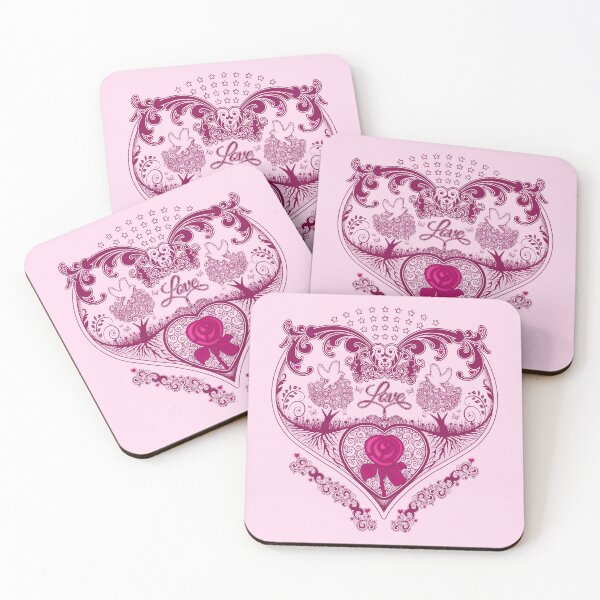 Item preview, LOVE HEART (Ornate) - Pink designed and sold by ifourdezign.