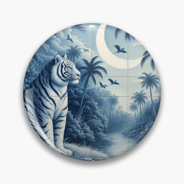 Item preview, Vintage Dutch Tile: Majestic Tiger designed and sold by ArtNook777.