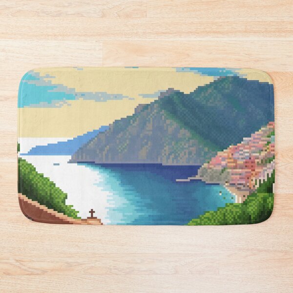 Item preview, Amalfi Coast, Italy - Pixel Art designed and sold by Pixelartshirt.
