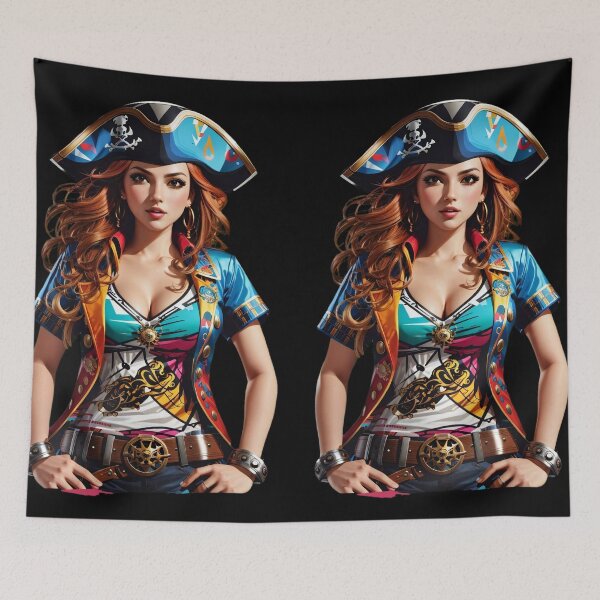 Item preview, Voyage of Vivacity: A Buccaneer's Bold Chromatic Portrait designed and sold by ArtComixHaven.
